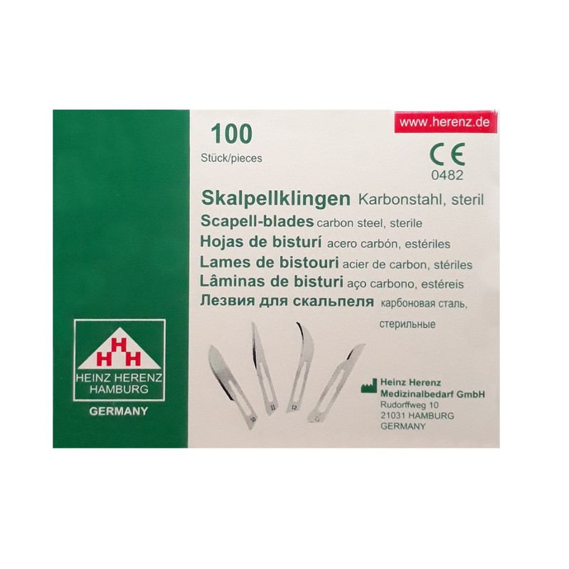 تیغ جراحی استریل هاینز هرنز مدل SKJMRJWQT002369 بسته 10 عددی به همراه جعبه نگهدارنده