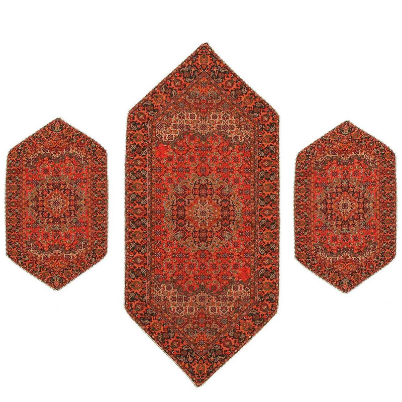 ترمه هاشمی طرح گل ماهی مجموعه 3 عددی کد 84038