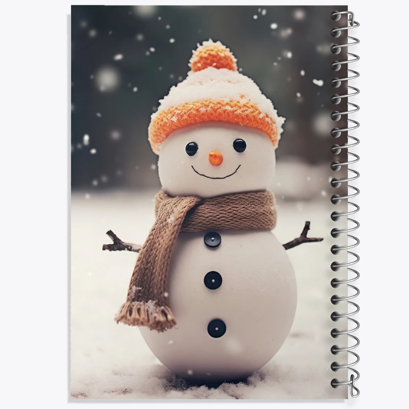 دفتر ژورنال نویسی 50 برگ خندالو مدل نقطه ای طرح آدم برفی کد F2596