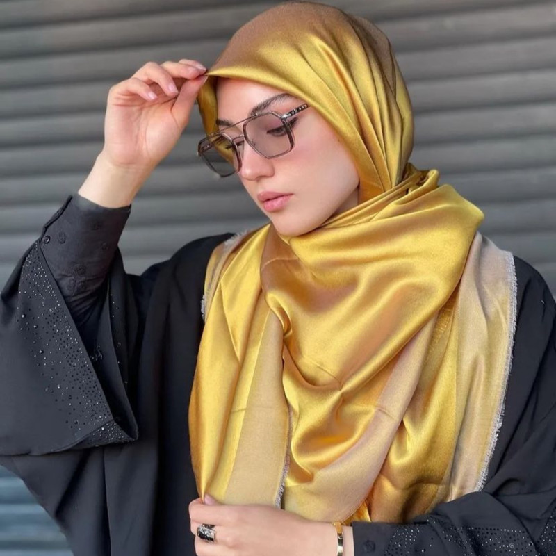 روسری زنانه مدل نخی بامبو قواره بزرگ دو رو