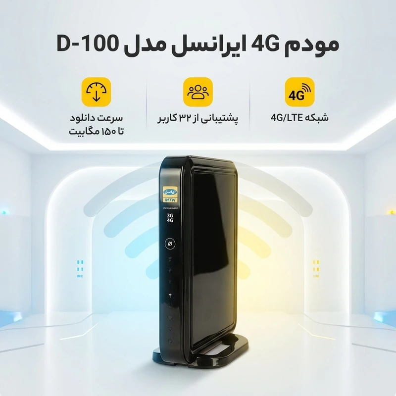 عکس شماره 2 : مودم 4g ایرانسل مدل d-100