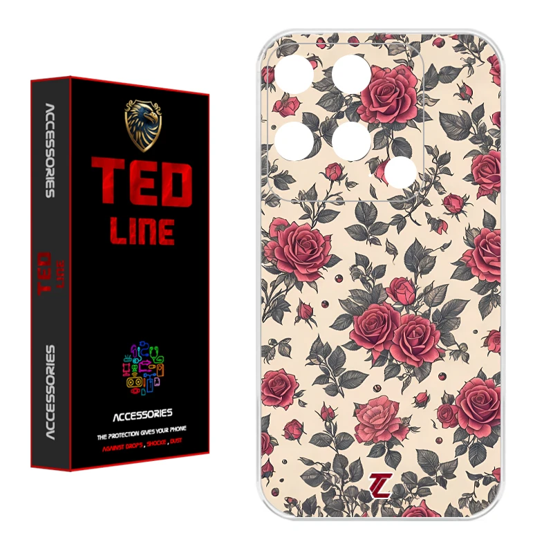 کاور تدلاین طرح گل رز کد 1223 مناسب برای گوشی موبایل شیائومی Redmi 10C / Poco C40