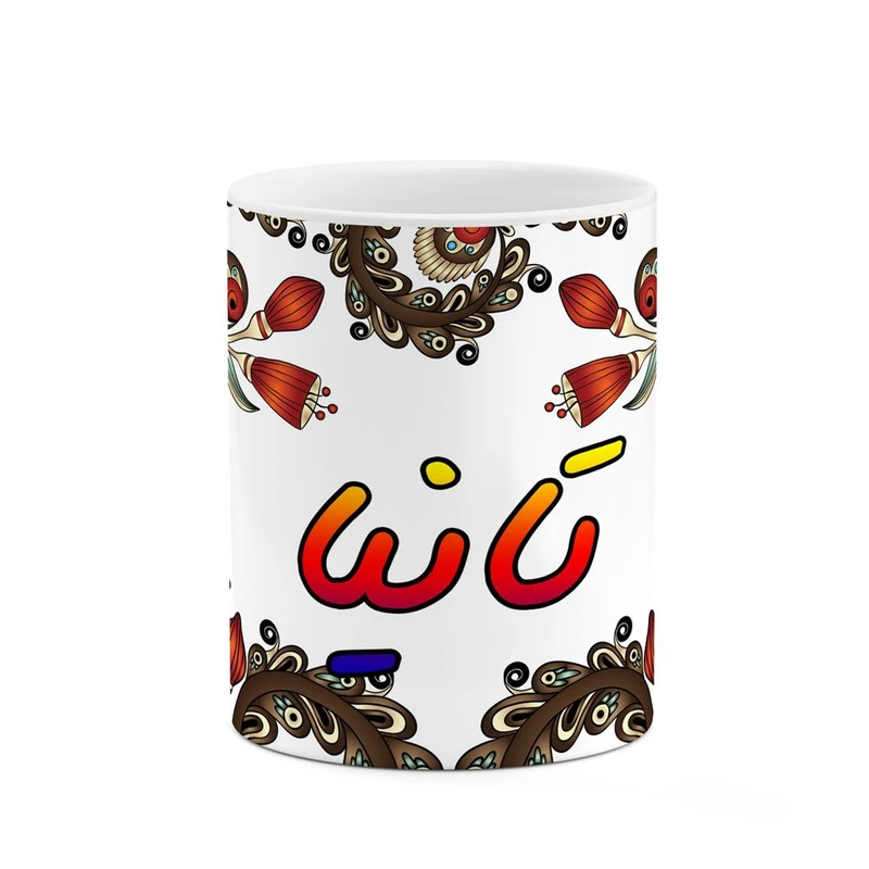ماگ کاکتی مدل اسم تانیا طرح سنتی گل و بته کد mgh44532