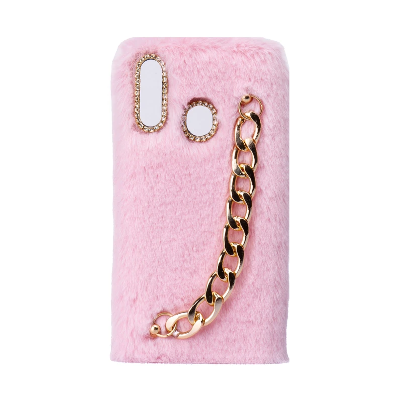 کاور طرح دخترانه دستبندی مدل خزدار پشمالو زنجیردار مناسب برای گوشی سامسونگ Galaxy A60