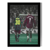 تابلو مدل دیواری طرح رونالدو و مسی Ronaldo and Messi کد FD498