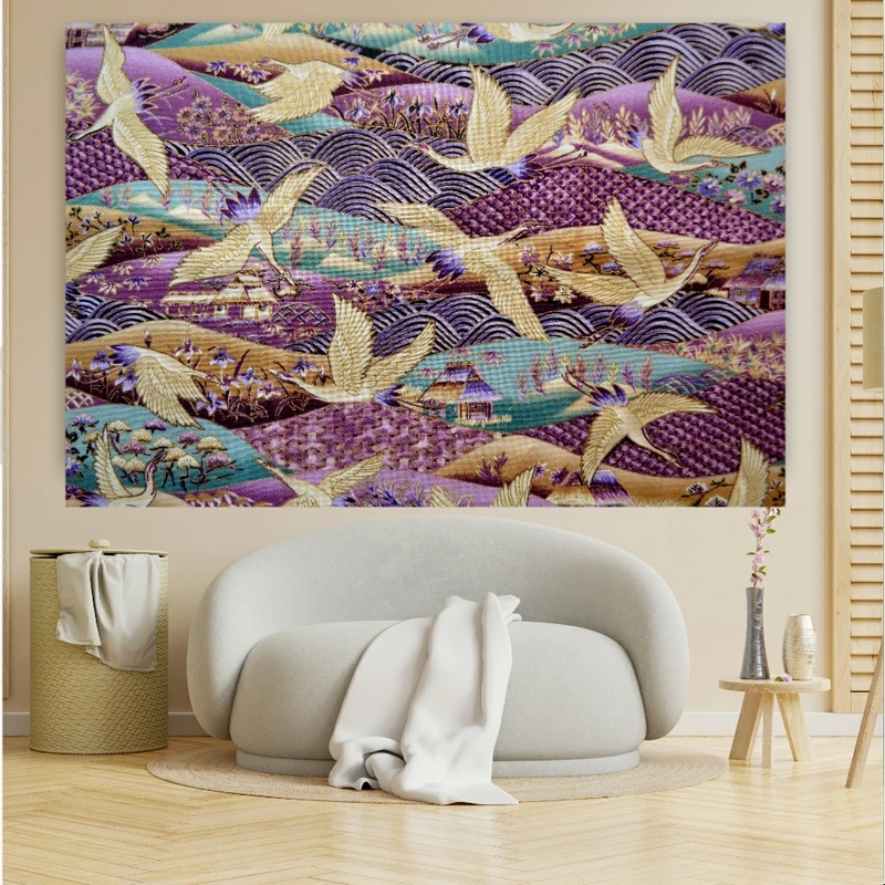 پوستر پارچه ای طرح مدرن نقاشی پرنده ها کد PP1438