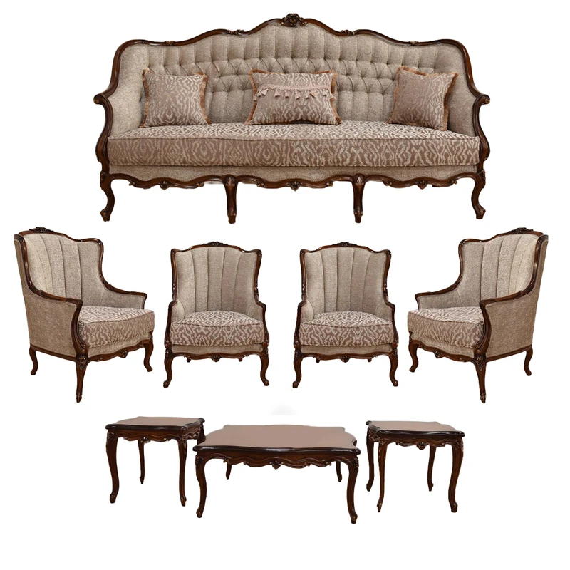 مبل کلاسیک 7 نفره مدل استانبول به همراه میز پذیرایی