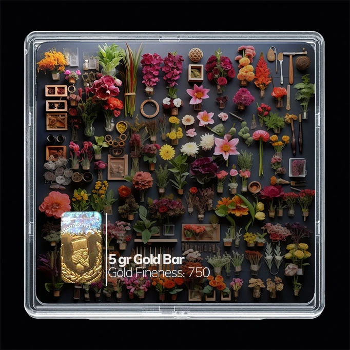 سکه گرمی طلا 18 عیار مدوپد مدل گل کد SG10585 