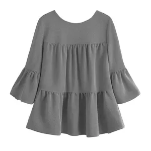 بلوز زنانه مدل MB5 سه ربع  رنگ طوسی