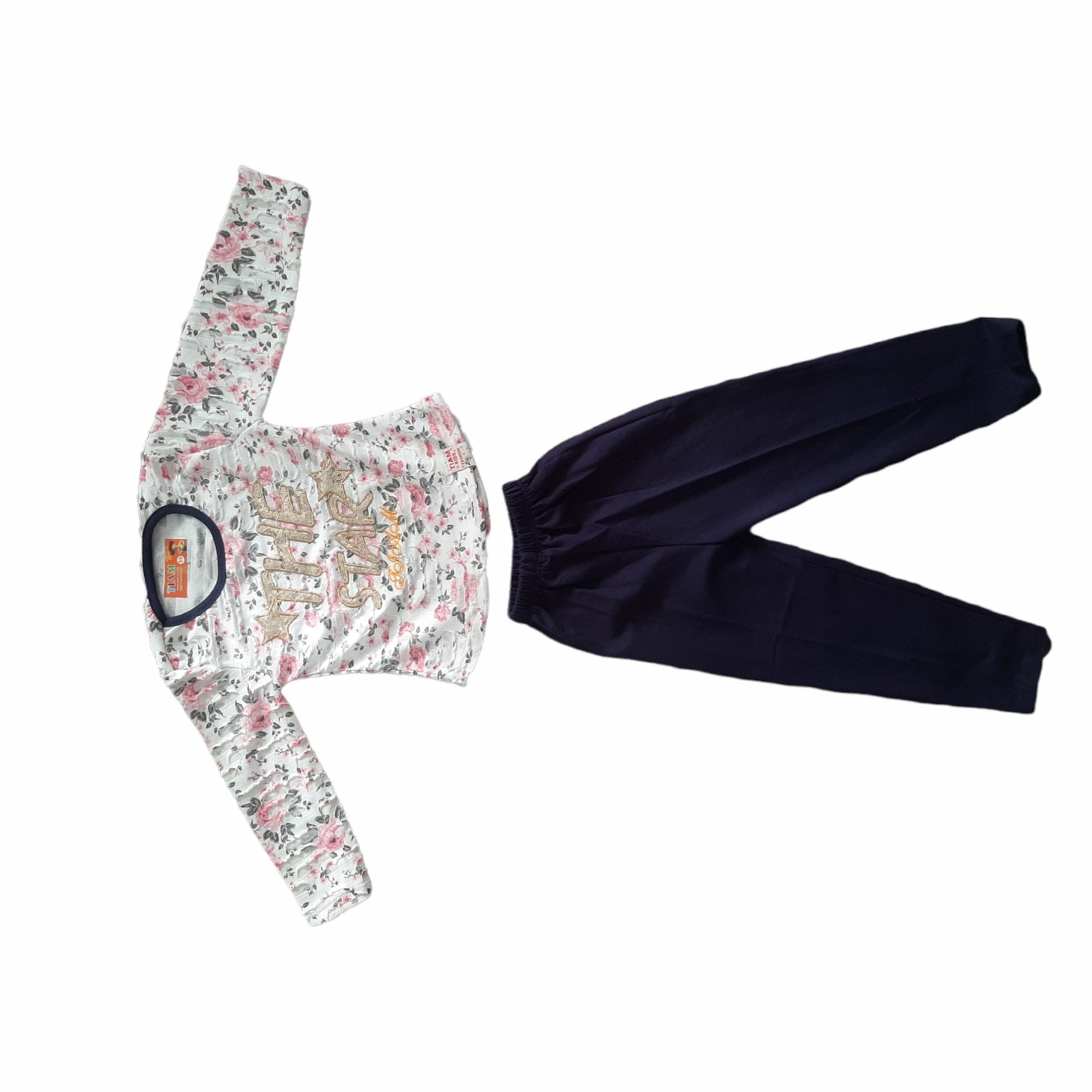 ست تی شرت آستین بلند و شلوار دخترانه مدل G908J