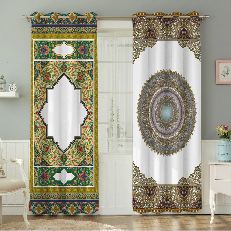 پرده نیروانا طرح سنتی  مدل هازان کد 4029 سایز 140×280 سانتی متر