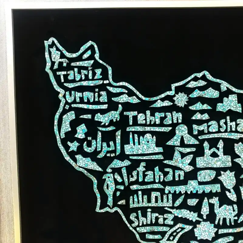 تابلو فیروزه کوبی طرح نقشه ایران باستان