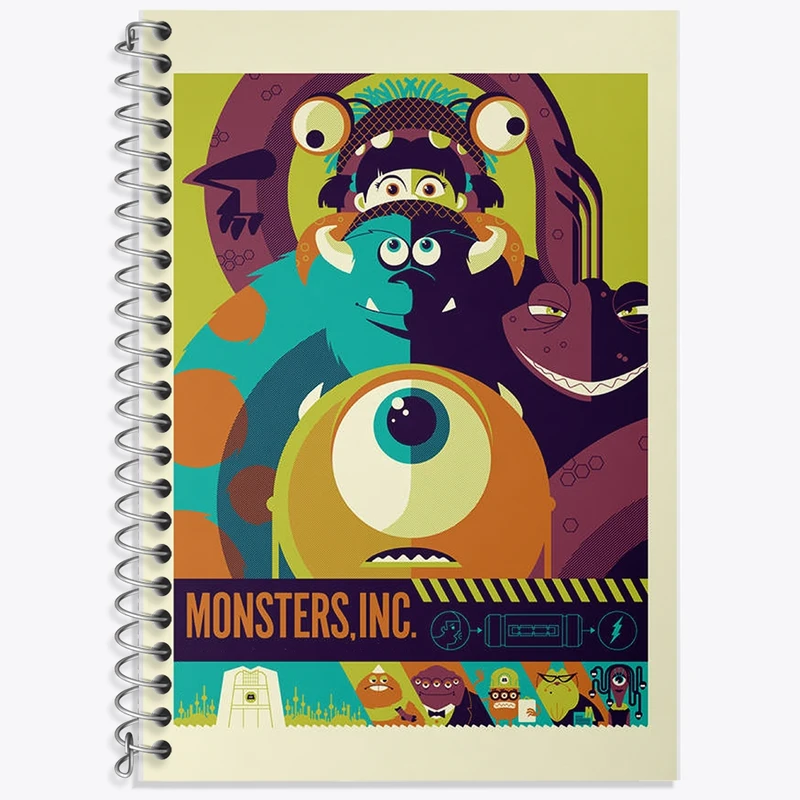 دفتر زبان 50 برگ خندالو مدل دو خط طرح کارخانه هیولاها کد F2168