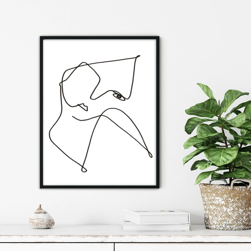 تابلو آتریسا طرح لاین آرت مدرن مدل ATFL139 فریم مشکی