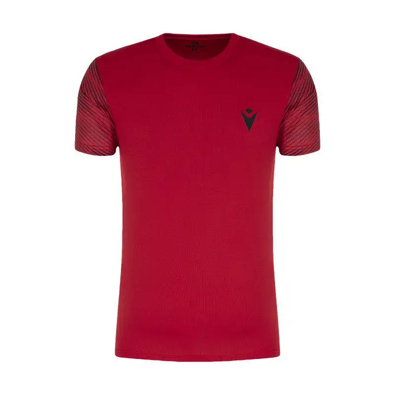 تی شرت آستین کوتاه ورزشی مردانه مکرون مدل سین رنگ قرمز