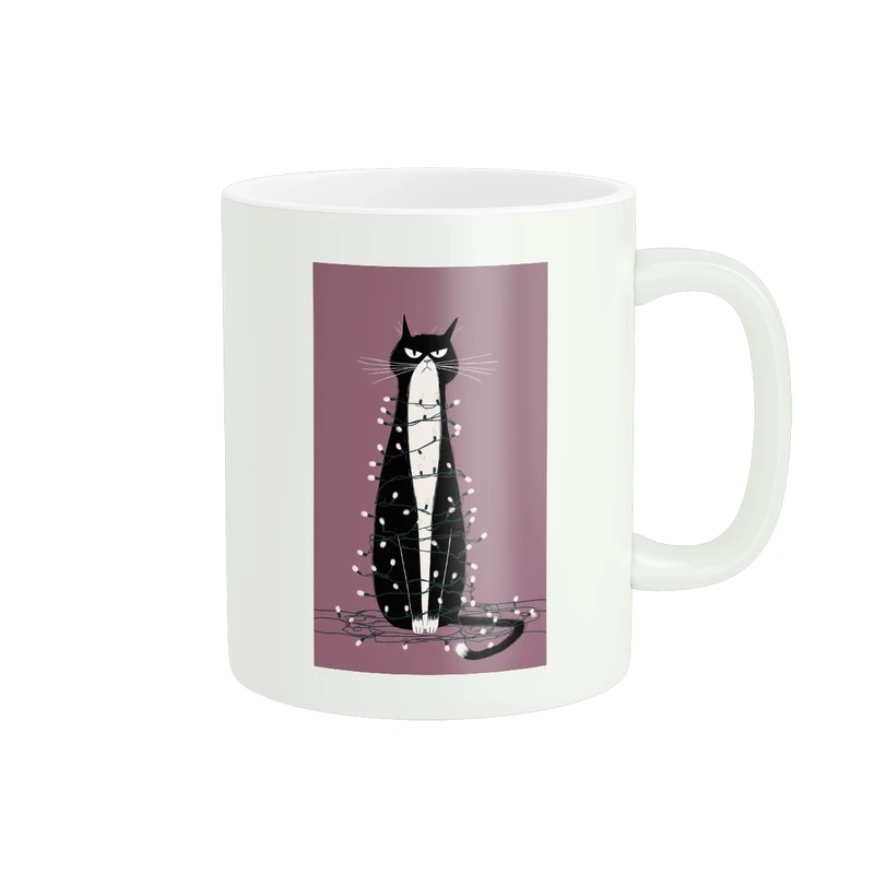 ماگ پاد آفرین مدل گربه و ریسه چراغ کد 2082