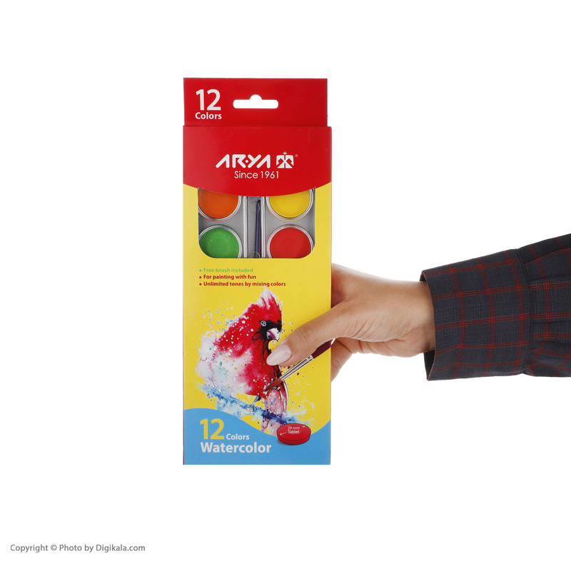 آبرنگ 12 رنگ آریا مدل 5005