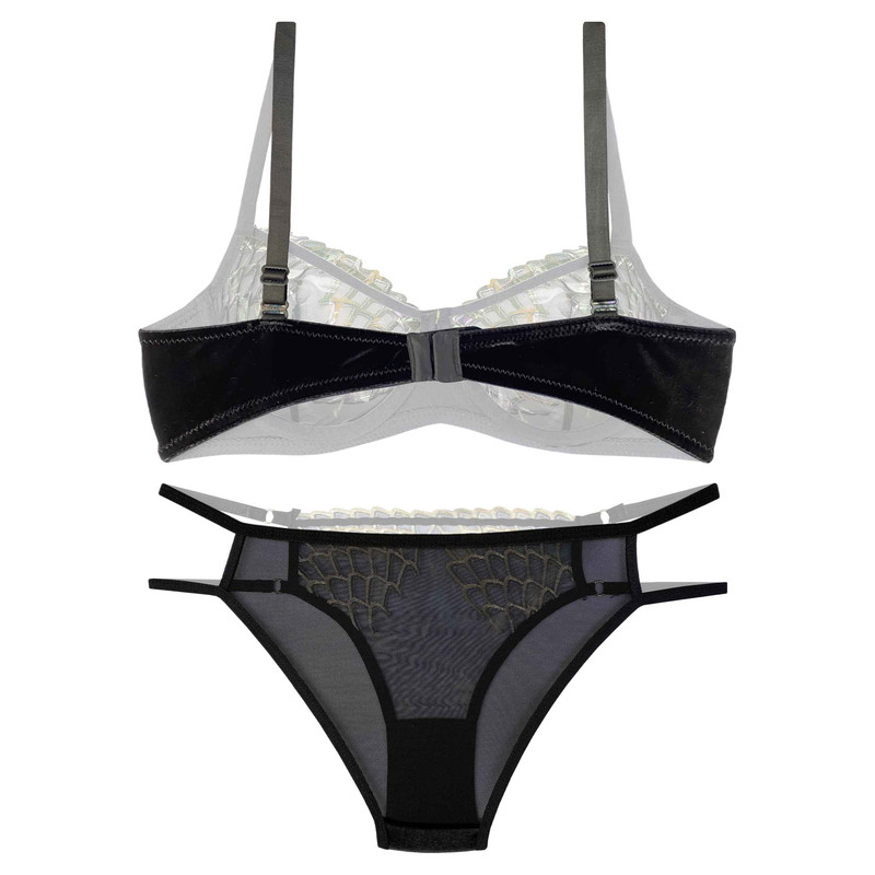 ست شورت و سوتین زنانه نوشه پوش کد 85001 رنگ مشکی