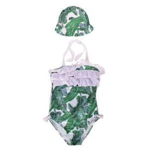 ست 2 تکه مایو دخترانه مدل BM Summer به همراه کلاه