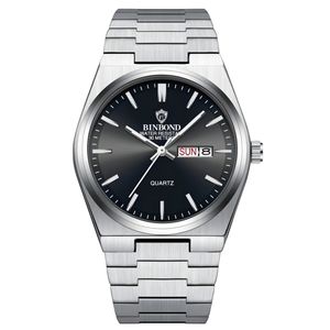 ساعت مچی عقربه‌ای کوارتز مردانه بین باند مدل کلاسیک دی دیت بند استیل کد B6