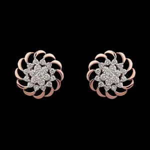 گوشواره طلا 18 عیار زنانه قیراط طرح فلاور کد GH5207