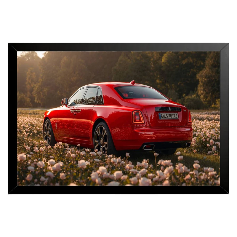 تابلو بکلیت طرح ماشین و خودرو Rolls-Royce Phantom مدل B-pe130198 فریم مشکی