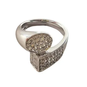 انگشتر زنانه ژوپینگ مدل فشن دایره مستطیل نگینی