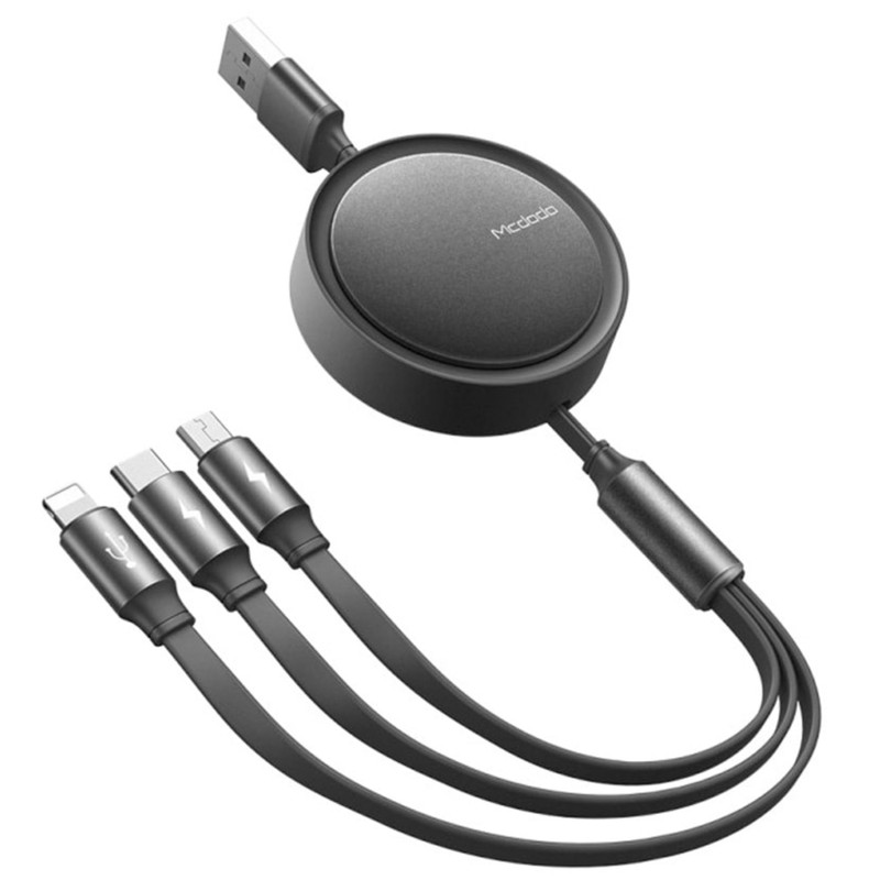 کابل تبدیل USB به لایتنینگ/ MicroUSB / USB-C مک دودو مدل CA-7250 طول 1.2 متر