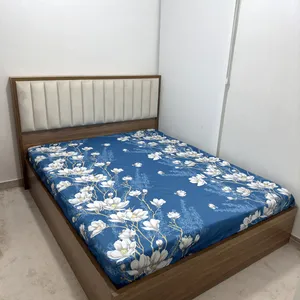 ملحفه ناتوسا مدل کشدار ارکیده دو نفره سایز 180x200 سانتی متر