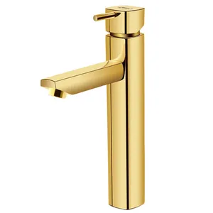 Shouder Unique Tall Basin Faucets Metalic Gold