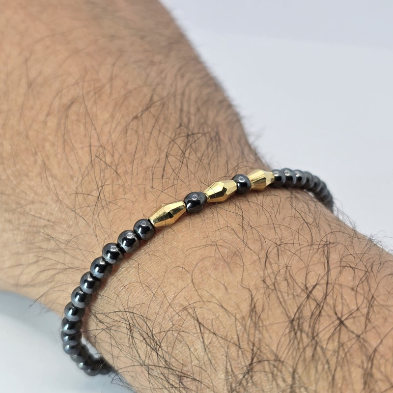 دستبند طلا 18 عیار مردانه درگونه مدل حدید کد HG3M