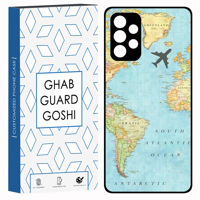 کاور قاب گارد گوشی طرح نقشه جهان کد TPU-057 مناسب برای گوشی موبایل سامسونگ Galaxy A53