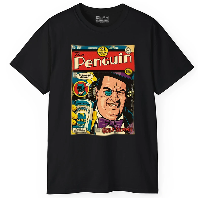 تی شرت آستین کوتاه مردانه پاد آفرین مدل سریال پنگوئن کد PT168