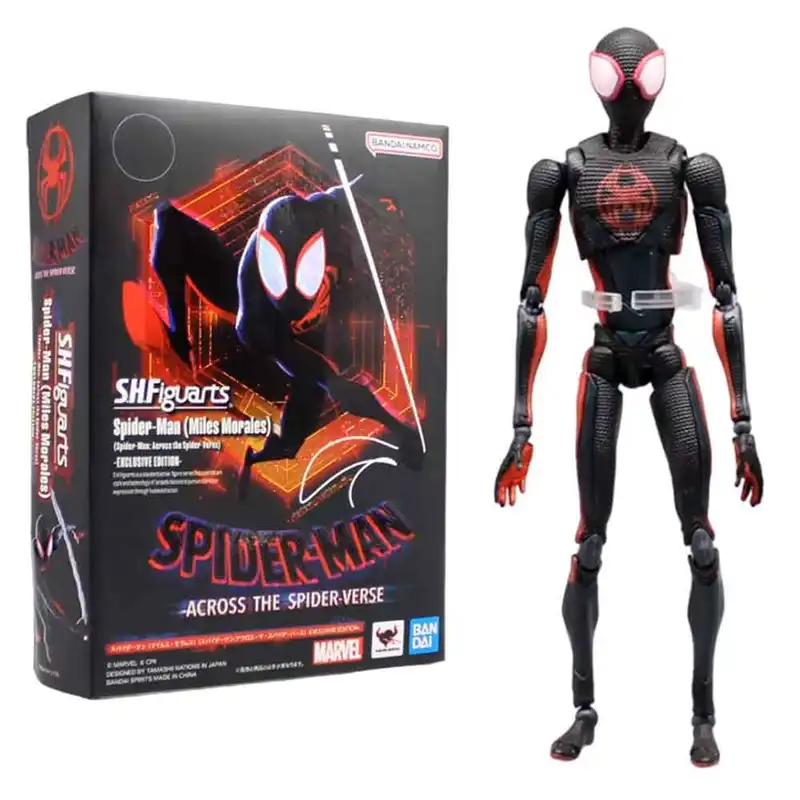 اکشن فیگور بندای مدل اسپایدرمن مایلز مورالس طرح Spiderman Miles Morales SHFiguarts