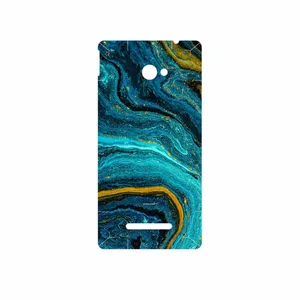 MAHOOT Turquoise marblewith golden streaks Cover Sticker for HTC 8X