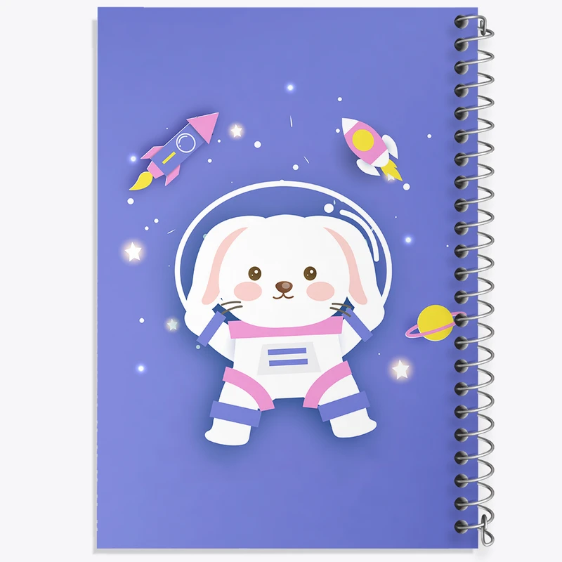 دفتر مشق 50 برگ خندالو طرح خرگوش فضانورد کد N1310