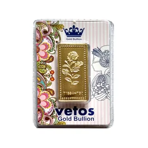 شمش طلا 18 عیار سین سان مدل گل رز SN1012