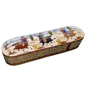 قلمدان خاتم کاری طرح چوگان کدch-20