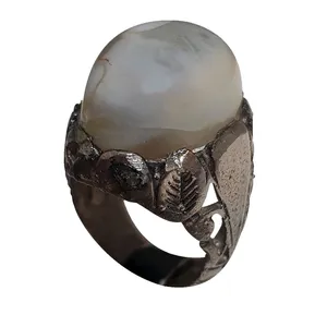 انگشتر نقره مردانه مدل عقیق سلیمانی کد AS114220