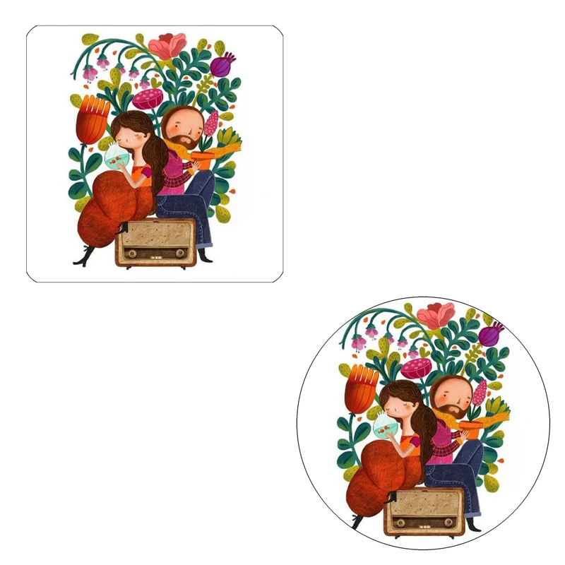 مگنت طرح عشاق کد wmg120 به همراه زیر لیوانی