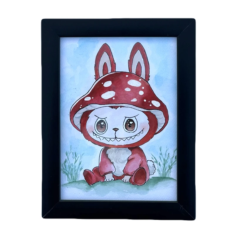 تابلو نقاشی آبرنگ به سبک کارتونی طرح لبوبو مدل غزل کد 001