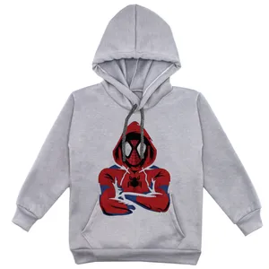 هودی پسرانه مدل مردعنکبوتی کد F120 رنگ طوسی