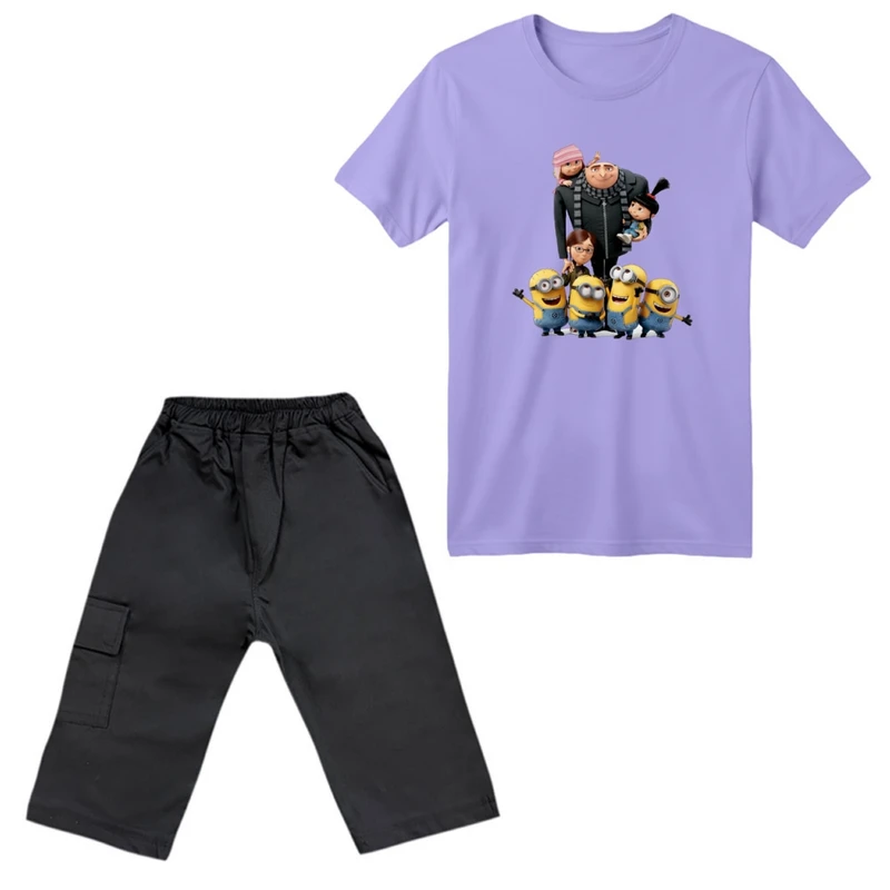 ست تی‌شرت آستین کوتاه و شلوارک پسرانه مدل مینیون ها