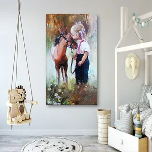 استیکر و تابلو کودک و نوزاد مدل دخترک و اسب کد 0147