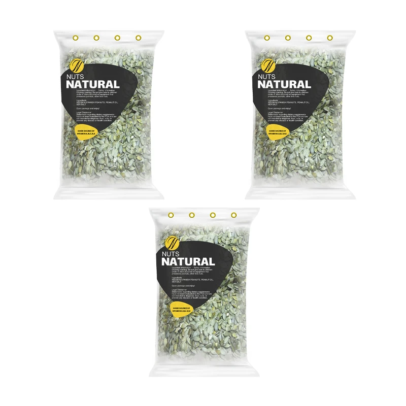 مغز تخمه کدو خام نچرال - 500 گرم بسته 3 عددی 