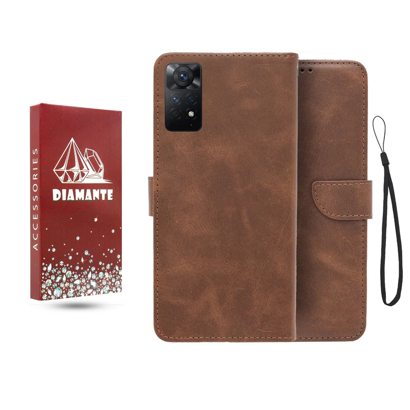 کیف کلاسوری دیامانته مدل جاکارتی بنددار مناسب برای گوشی موبایل شیائومی Redmi Note 11 Pro 4G / 5G به همراه بند آویز