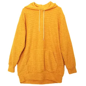 هودی زنانه مدل تدی رنگ خردلی