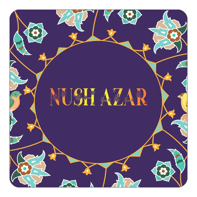 مگنت کاکتی طرح اسم نوش آذر nush azar مدل گل و بلبل کد mg16539
