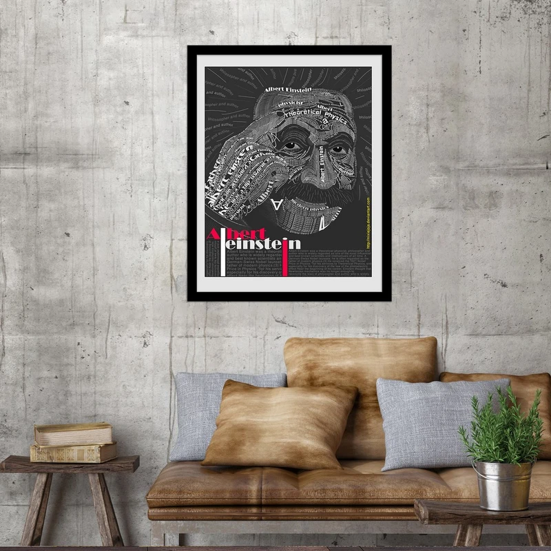 تابلو بکلیت طرح تایپوگرافی انیشتین مدل B-S4605