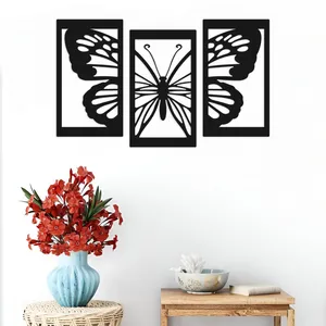 دیوارکوب مدل پروانه فلزی مجموعه ۳ عددی